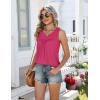 Zeagoo Women Summer Tank Tops Loose Fit Flowy Boho Pleated Sleeveless Shirts Crew Neck Dressy Casual Tunic Trendy Blouses(Hot Pink)