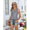 Zeagoo Women Summer Tank Tops Loose Fit Flowy Boho Pleated Sleeveless Shirts Crew Neck Dressy Casual Tunic Trendy Blouses(Printed Floral Hf36)