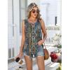 Zeagoo Women Summer Tank Tops Loose Fit Flowy Boho Pleated Sleeveless Shirts Crew Neck Dressy Casual Tunic Trendy Blouses(Printed Paisley Mz779)