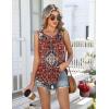 Zeagoo Women Summer Tank Tops Loose Fit Flowy Boho Pleated Sleeveless Shirts Crew Neck Dressy Casual Tunic Trendy Blouses(Printed Paisley Mz870)