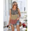 Zeagoo Women Summer Tank Tops Loose Fit Flowy Boho Pleated Sleeveless Shirts Crew Neck Dressy Casual Tunic Trendy Blouses(Printed Paisley Xh553)