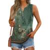 Zeagoo Women Tank Tops Green Flower