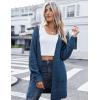 Zeagoo Women’s 2025 Fall Open Front Cardigan Long Batwing Sleeve Chunky Knit Sweater Loose Outerwear Coats with Pockets(Navy Blue)