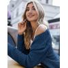 Zeagoo Women’s 2025 Fall Open Front Cardigan Long Batwing Sleeve Chunky Knit Sweater Loose Outerwear Coats with Pockets(Navy Blue)