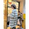 Zeagoo Women’s 2025 Fall Open Front Cardigan Long Batwing Sleeve Chunky Knit Sweater Loose Outerwear Coats with Pockets(Stripes Apricot)