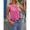 Zeagoo Womens 2025 Silk Satin Tank Tops V Neck Casual Cami Sleeveless Camisole Blouses Summer Basic Tank Shirt Rose Red