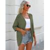 Zeagoo Womens 2026 Lightweight Crochet Cardigan Sweaters Open Front 3/4 Sleeve Knit Kimono Summer Boho Cover Up(Army Green)
