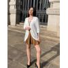 Zeagoo Womens 2026 Lightweight Crochet Cardigan Sweaters Open Front 3/4 Sleeve Knit Kimono Summer Boho Cover Up(A-white)
