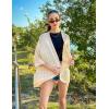 Zeagoo Womens 2026 Lightweight Crochet Cardigan Sweaters Open Front 3/4 Sleeve Knit Kimono Summer Boho Cover Up(Beige)