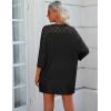 Zeagoo Womens 2026 Lightweight Crochet Cardigan Sweaters Open Front 3/4 Sleeve Knit Kimono Summer Boho Cover Up(Black)