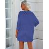 Zeagoo Womens 2026 Lightweight Crochet Cardigan Sweaters Open Front 3/4 Sleeve Knit Kimono Summer Boho Cover Up(Blue)