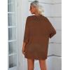 Zeagoo Womens 2026 Lightweight Crochet Cardigan Sweaters Open Front 3/4 Sleeve Knit Kimono Summer Boho Cover Up(Brown)