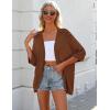 Zeagoo Womens 2026 Lightweight Crochet Cardigan Sweaters Open Front 3/4 Sleeve Knit Kimono Summer Boho Cover Up(Brown)