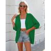 Zeagoo Womens 2026 Lightweight Crochet Cardigan Sweaters Open Front 3/4 Sleeve Knit Kimono Summer Boho Cover Up(Green)