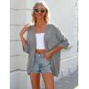 Zeagoo Womens 2026 Lightweight Crochet Cardigan Sweaters Open Front 3/4 Sleeve Knit Kimono Summer Boho Cover Up(Grey)