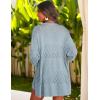 Zeagoo Womens 2026 Lightweight Crochet Cardigan Sweaters Open Front 3/4 Sleeve Knit Kimono Summer Boho Cover Up(Light Blue)