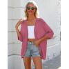 Zeagoo Womens 2026 Lightweight Crochet Cardigan Sweaters Open Front 3/4 Sleeve Knit Kimono Summer Boho Cover Up(Light Pink)
