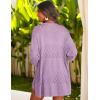 Zeagoo Womens 2026 Lightweight Crochet Cardigan Sweaters Open Front 3/4 Sleeve Knit Kimono Summer Boho Cover Up(Purple)