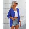 Zeagoo Womens 2026 Lightweight Crochet Cardigan Sweaters Open Front 3/4 Sleeve Knit Kimono Summer Boho Cover Up(Sky Blue)