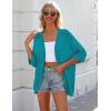Zeagoo Womens 2026 Lightweight Crochet Cardigan Sweaters Open Front 3/4 Sleeve Knit Kimono Summer Boho Cover Up(Teal)