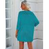 Zeagoo Womens 2026 Lightweight Crochet Cardigan Sweaters Open Front 3/4 Sleeve Knit Kimono Summer Boho Cover Up(Teal)