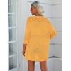 Zeagoo Womens 2026 Lightweight Crochet Cardigan Sweaters Open Front 3/4 Sleeve Knit Kimono Summer Boho Cover Up(Yellow)