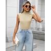 Zeagoo Women’s 2026 Mock Turtle Neck Sweater Vest Sleeveless Knit Pullover Tank Tops Casual Trendy Slim Fitted Tops(Apricot)