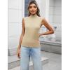 Zeagoo Women’s 2026 Mock Turtle Neck Sweater Vest Sleeveless Knit Pullover Tank Tops Casual Trendy Slim Fitted Tops(Apricot)