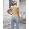 Zeagoo Women’s 2026 Mock Turtle Neck Sweater Vest Sleeveless Knit Pullover Tank Tops Casual Trendy Slim Fitted Tops(Apricot)