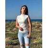 Zeagoo Women’s 2026 Mock Turtle Neck Sweater Vest Sleeveless Knit Pullover Tank Tops Casual Trendy Slim Fitted Tops(A-white)