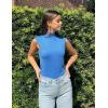 Zeagoo Women’s 2026 Mock Turtle Neck Sweater Vest Sleeveless Knit Pullover Tank Tops Casual Trendy Slim Fitted Tops(Blue)