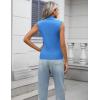 Zeagoo Women’s 2026 Mock Turtle Neck Sweater Vest Sleeveless Knit Pullover Tank Tops Casual Trendy Slim Fitted Tops(Blue)