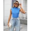 Zeagoo Women’s 2026 Mock Turtle Neck Sweater Vest Sleeveless Knit Pullover Tank Tops Casual Trendy Slim Fitted Tops(Blue)