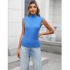 Zeagoo Women’s 2026 Mock Turtle Neck Sweater Vest Sleeveless Knit Pullover Tank Tops Casual Trendy Slim Fitted Tops(Blue)