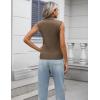 Zeagoo Women’s 2026 Mock Turtle Neck Sweater Vest Sleeveless Knit Pullover Tank Tops Casual Trendy Slim Fitted Tops(Brown)