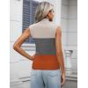 Zeagoo Women’s 2026 Mock Turtle Neck Sweater Vest Sleeveless Knit Pullover Tank Tops Casual Trendy Slim Fitted Tops(Camel Block Color)
