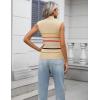 Zeagoo Women’s 2026 Mock Turtle Neck Sweater Vest Sleeveless Knit Pullover Tank Tops Casual Trendy Slim Fitted Tops(Colorful Stripes)