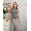 Zeagoo Women’s 2026 Mock Turtle Neck Sweater Vest Sleeveless Knit Pullover Tank Tops Casual Trendy Slim Fitted Tops(Grey)