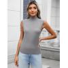 Zeagoo Women’s 2026 Mock Turtle Neck Sweater Vest Sleeveless Knit Pullover Tank Tops Casual Trendy Slim Fitted Tops(Light Grey)