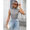Zeagoo Women’s 2026 Mock Turtle Neck Sweater Vest Sleeveless Knit Pullover Tank Tops Casual Trendy Slim Fitted Tops(Light Grey)