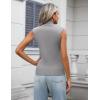 Zeagoo Women’s 2026 Mock Turtle Neck Sweater Vest Sleeveless Knit Pullover Tank Tops Casual Trendy Slim Fitted Tops(Light Grey)