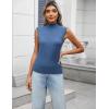 Zeagoo Women’s 2026 Mock Turtle Neck Sweater Vest Sleeveless Knit Pullover Tank Tops Casual Trendy Slim Fitted Tops(Navy Blue)