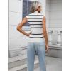 Zeagoo Women’s 2026 Mock Turtle Neck Sweater Vest Sleeveless Knit Pullover Tank Tops Casual Trendy Slim Fitted Tops(Stripe White)