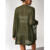 Zeagoo Womens 2026 Summer Crochet Cardigan Sweaters Lightweight Long Sleeve Open Front Kimono Boho Knit Cover Ups(Army Green)