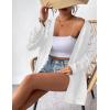 Zeagoo Womens 2026 Summer Crochet Cardigan Sweaters Lightweight Long Sleeve Open Front Kimono Boho Knit Cover Ups(A_white)