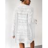 Zeagoo Womens 2026 Summer Crochet Cardigan Sweaters Lightweight Long Sleeve Open Front Kimono Boho Knit Cover Ups(A_white)