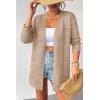Zeagoo Womens 2026 Summer Crochet Cardigan Sweaters Lightweight Long Sleeve Open Front Kimono Boho Knit Cover Ups(Beige)