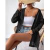 Zeagoo Womens 2026 Summer Crochet Cardigan Sweaters Lightweight Long Sleeve Open Front Kimono Boho Knit Cover Ups(Black)
