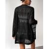 Zeagoo Womens 2026 Summer Crochet Cardigan Sweaters Lightweight Long Sleeve Open Front Kimono Boho Knit Cover Ups(Black)