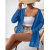 Zeagoo Womens 2026 Summer Crochet Cardigan Sweaters Lightweight Long Sleeve Open Front Kimono Boho Knit Cover Ups(Blue)